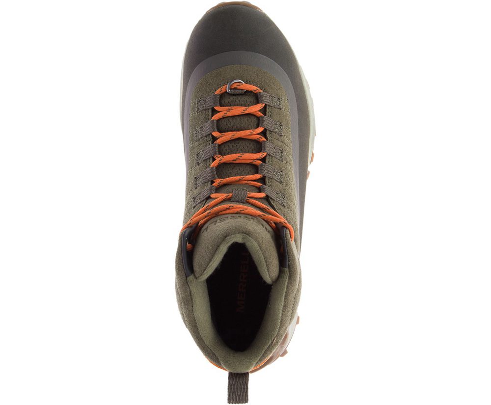 Merrell Boots Olive - Thermo Snowdrift Mid Shell Waterproof - Mens 62NBCFXLD